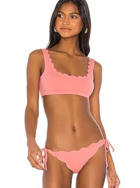 Scalloped Peach Bikini Set